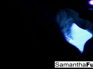 Samantha gets off in this excellent stupendous Black Light Solo.