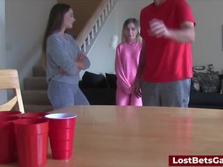 A sedusive Game of Strip Pong Turns Hardcore Fast: Blowjob sex feat. Aften Opal by Lost Bets Games