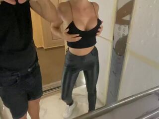 Elevator fuck with stranger was so gyzykly to trot - cock22squirt