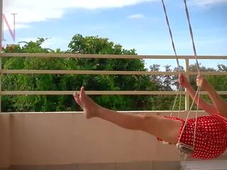 Depraved Housewife Swinging Without Panties on a Swing | xHamster