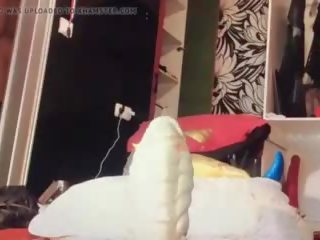 Attractive Young Chick Rides with Huge Dragon Dildo up Her Ass