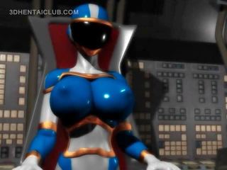 Grande boobed anime hero glorious magnificent in stretta costume