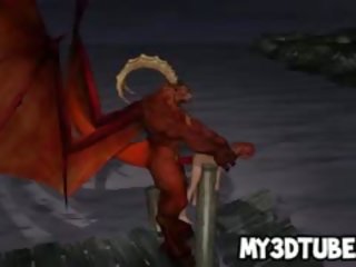 3d gyzyl saçly gets fucked hard by a horned dragon