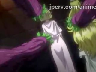 Sensational elf prinsesse skrudd av bunch av tentacles i hentai klipp
